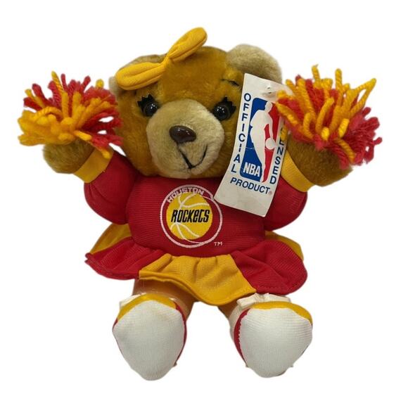 RARE 90S Play by Play  NBA Houston Rockets Cheer Bear - Picture 1 of 9
